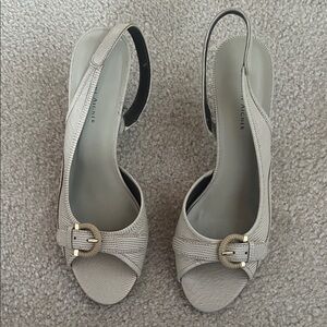 Etienne Aigner Beige Slingback Heels